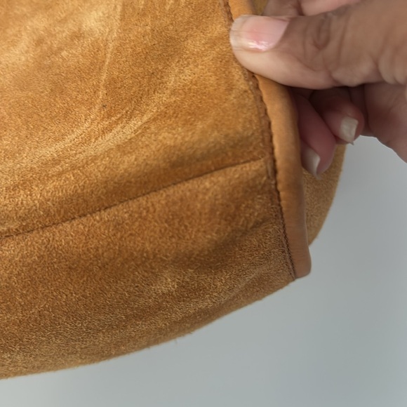 Margot New York Women's Suede Tote Bag Medium Sized Double Straps - Picture 3 of 13